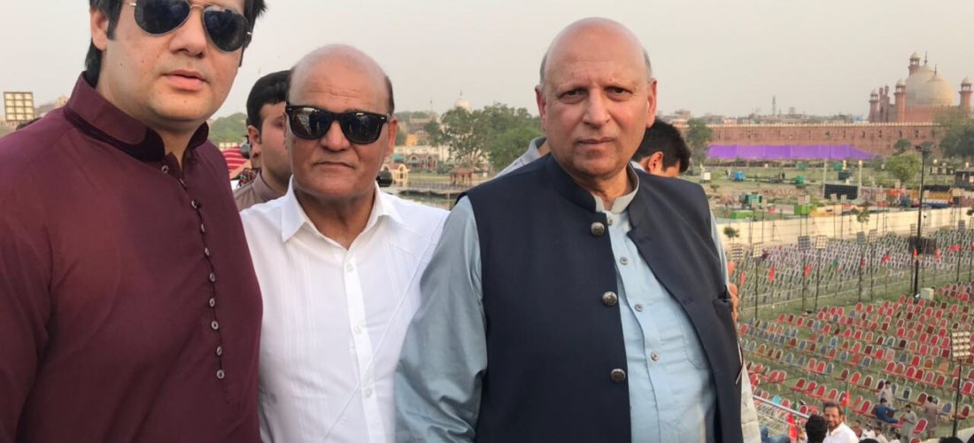 Tahir Anjum and Ch . Muhammed Sarwar Visiting Minar-e- Pakistan Jalsa on Apr. 29 Morning